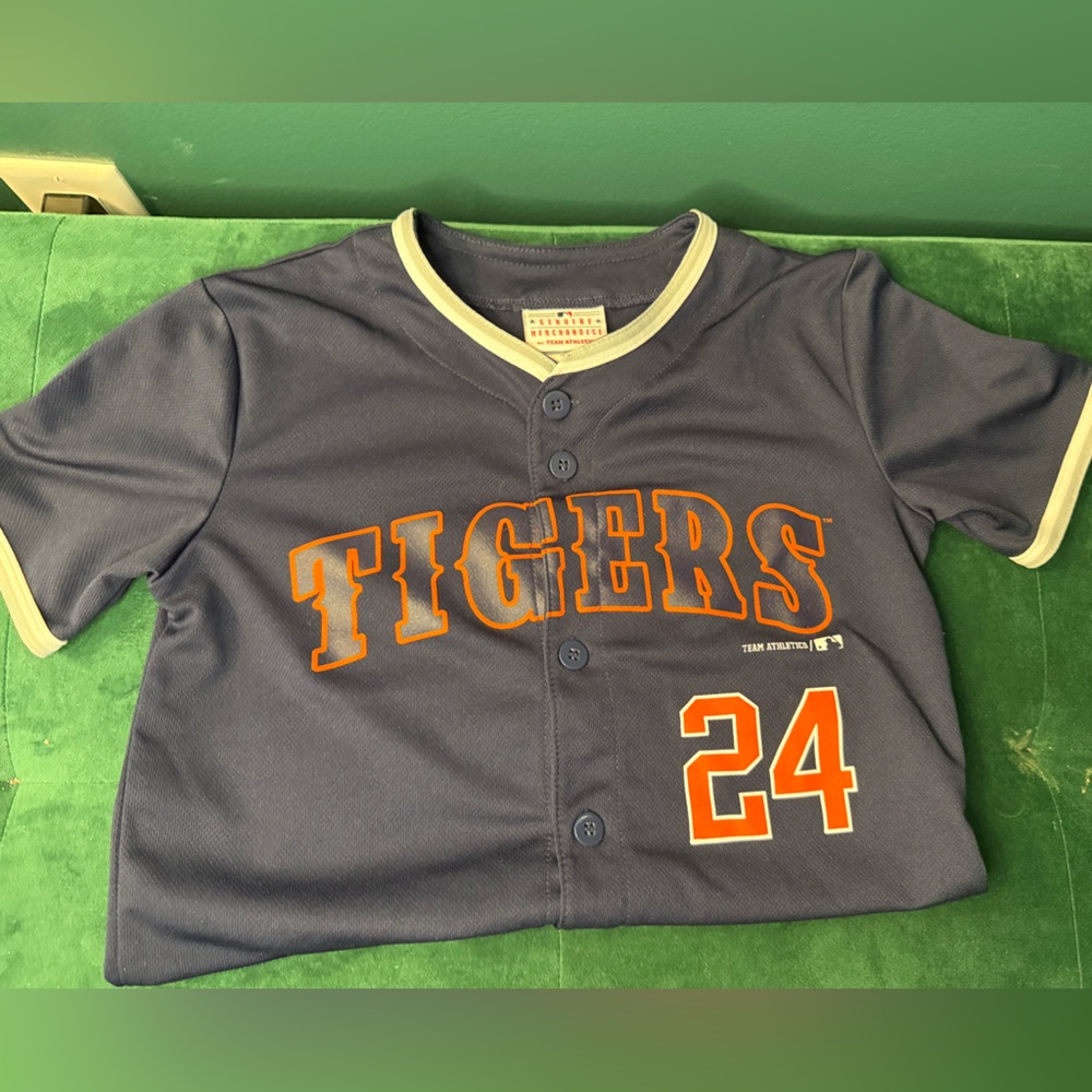 Tigers Kids Baseball Jersey - Navy and Orange